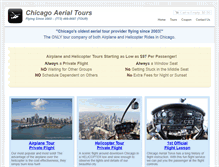 Tablet Screenshot of chicagoaerialtours.com